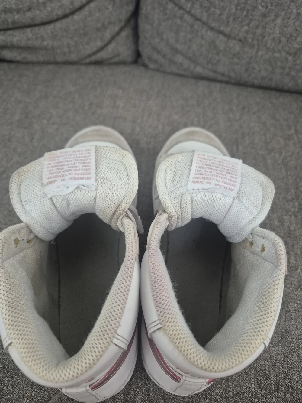 Nike Blazers Kid's White High-Top Sneakers with Pink Swoosh Accent